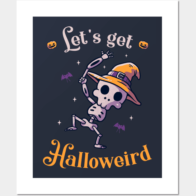 Lets Get Halloweird Funny Cute Spooky Wall Art by eduely